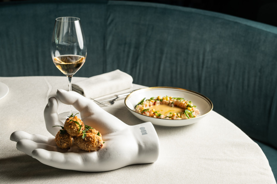 Gulyás croquette és sárga corvina ceviche