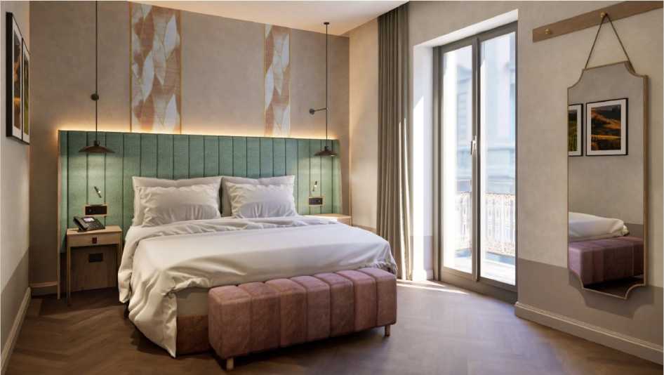 Az olasz egyedi hotel egy részlete