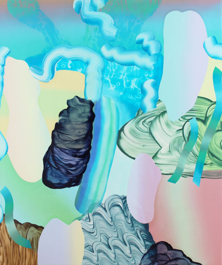 Veto Orsolya Lia : LIQUID SLICES OF TIME (10PDL), 2021, akril, olaj, vaszon, 120x100 cm