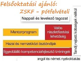 Felsőoktatási ajánló: pótfelvételi a ZSKF-en!