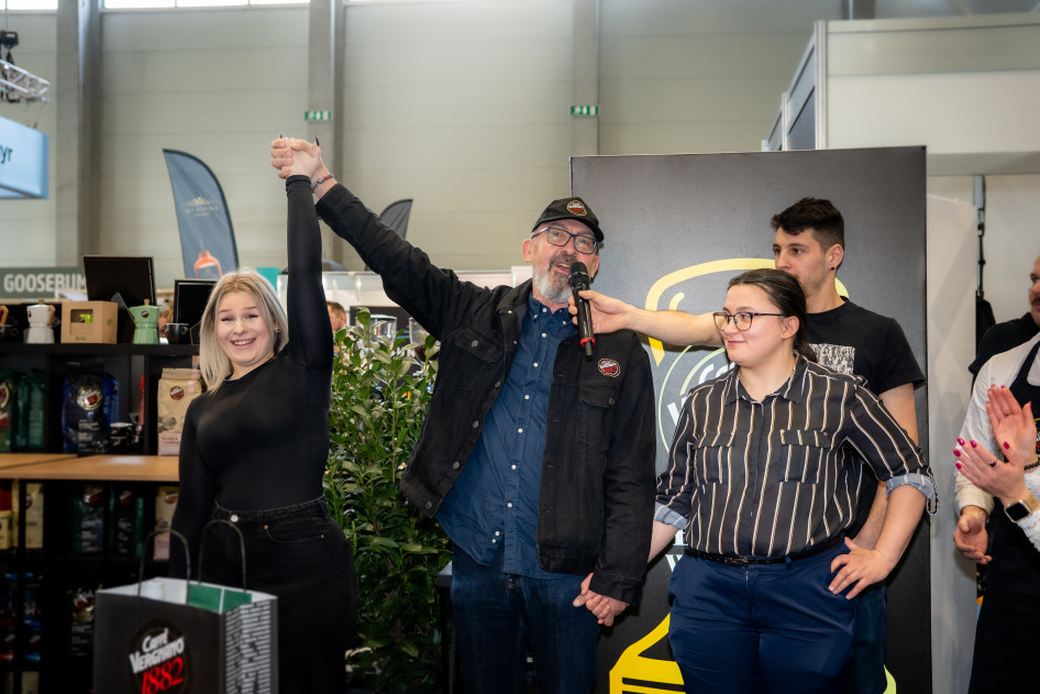 A verseny győztese: Kovács Enikő, a TRIBE Budapest Airport baristája