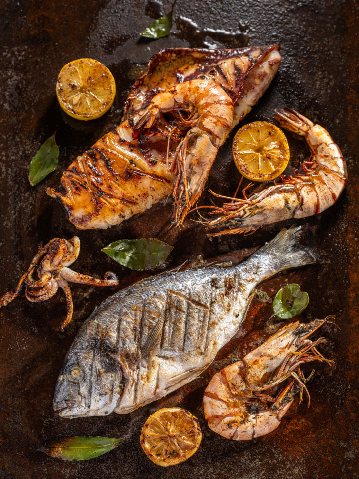tengeri finomságok a grillen