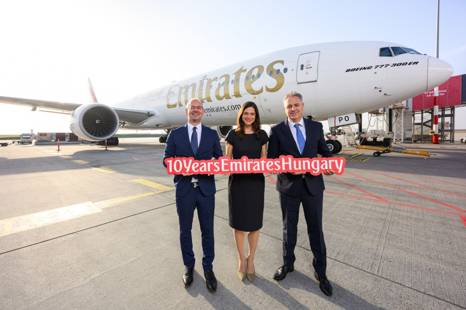 Horváth Gábor, a légitársaság Country Managere, Tóth Nikolett, Airline Marketing Manager, Budapest Liszt Ferenc Nemzetközi Repülőtér és Hegedűs Gábor, a légitársaság Airport Service Managere