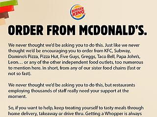 A Burger King a McDonald'snak kampányol