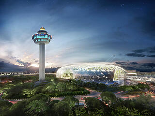Vízesés és esőerdő is lesz az új szingapúri repülőtéren