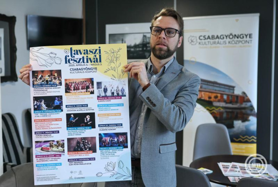 A békéscsabai Csabagyöngye Kulturális Központ, ahol sajtótájékoztatót tartottak a Békéscsabai Tavaszi Fesztiválról 2025. március 31-én