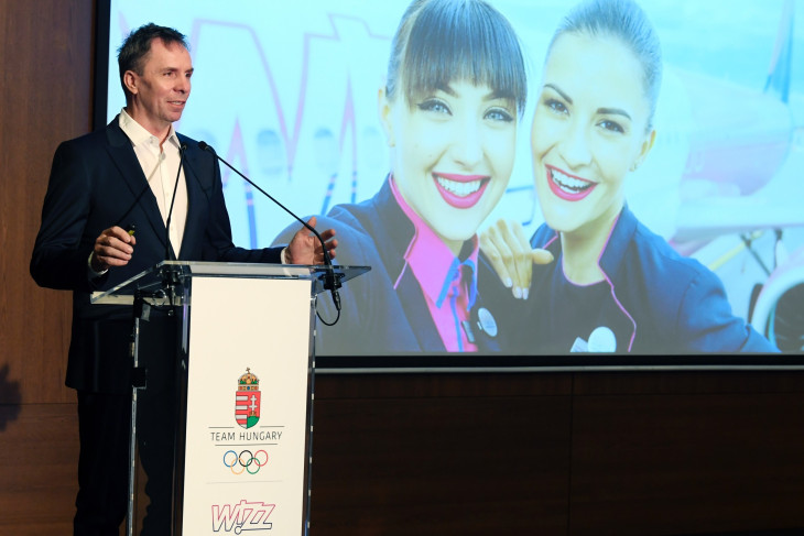 Váradi József, a Wizz Air vezérigazgatója a MOB-WIZZ sajtótájékoztatón / Fotó: Szalmás Péter, MOB Média