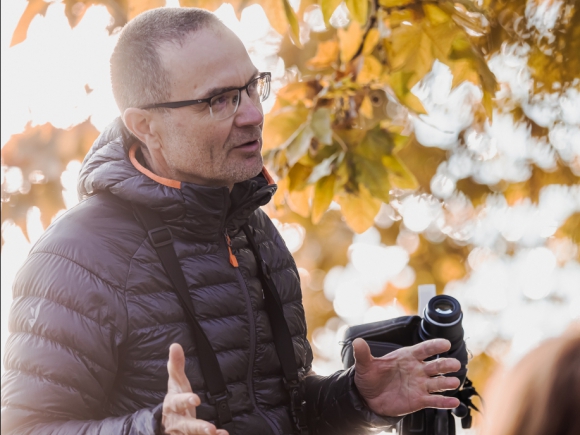 Csonka Péter, a szerző, ismert madártani szakember / Fotó: Gáncs Erika
