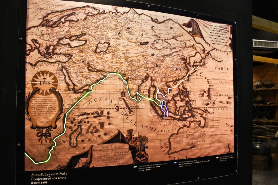 Kereskedelmi hajóútvonalak Ayutthayába Európából, Jáva szigetéről és Japánból - Baan Hollanda múzeum (Fotó: Berende Alexa)